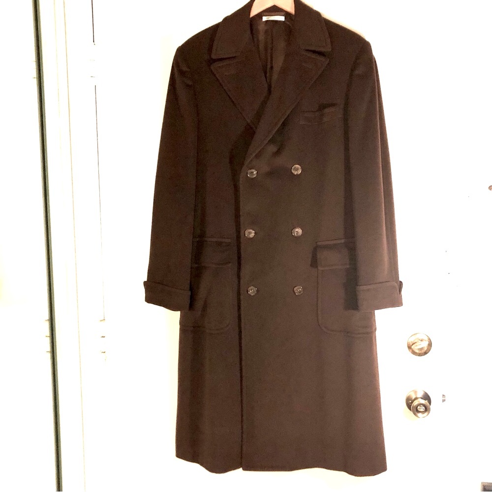 Belvest Pure 100% Cashmere Double Breasted Top Coat - Made in Italy - Brown LG
